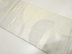 アンティーク　竹垣に草花模様織り出し袋帯（材料）